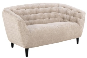 Canapea bej/neagra din textil pentru 2 persoane Ria Quiet Object