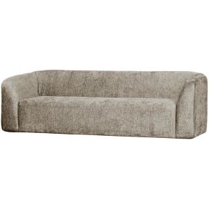 Canapea crem din catifea pentru 3 persoane Sloping Woood
