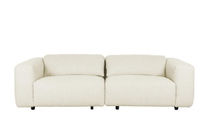Canapea crem din textil pentru 3 persoane Sense Zuiver