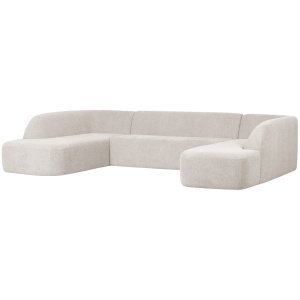 Canapea cu colt alb perla din textil 339 cm Sloping Woood