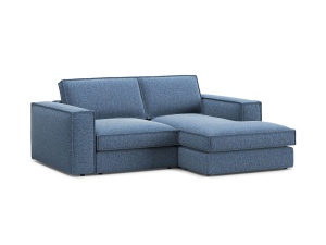 Canapea cu colt albastru inchis din textil pentru 2 persoane Pola Right Micadoni