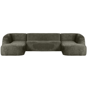 Canapea cu colt albastru inghet din catifea 339 cm Sloping Woood