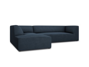 Canapea cu colt albastru navy din textil pentru 4 persoane Ruby Ottawa Left Micadoni