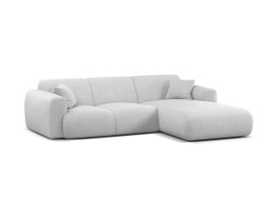 Canapea cu colt argintie din textil pentru 4 persoane Molino Eden Right Micadoni