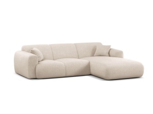 Canapea cu colt bej deschis din textil pentru 4 persoane Molino Eden Right Micadoni