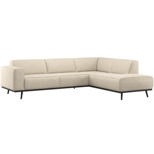 Canapea cu colt bej din textil 274 cm Statement Melange Right Woood