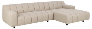 Canapea cu colt bej din textil pentru 2.5 persoane Oakland Right Quiet Object