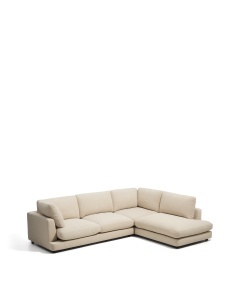 Canapea cu colt bej din textil pentru 5 persoane Gala Chenille Right Kave Home