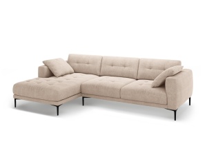 Canapea cu colt bej nisipiu din textil pentru 3 persoane Bemy Left Structural Micadoni
