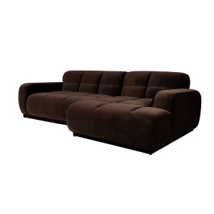Canapea cu colt din textil maro 267 cm Hazel Right Zuiver