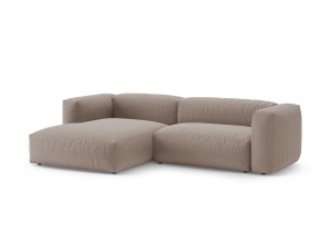Canapea cu colt extensibila bej inchis din textil pentru 4 persoane Martina Left Micadoni