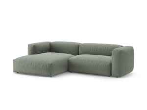Canapea cu colt extensibila verde muschi din textil pentru 4 persoane Martina Left Micadoni