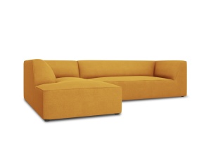 Canapea cu colt galbena din textil pentru 4 persoane Ruby Ottawa Left Micadoni
