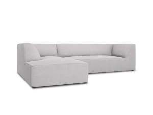 Canapea cu colt gri deschis din textil pentru 4 persoane Ruby Ottawa Left Micadoni