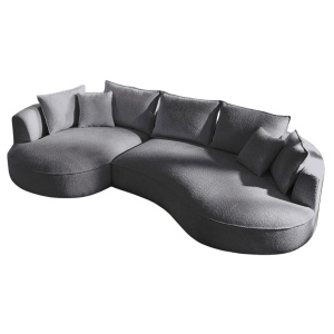 Canapea cu colt gri inchis din textil 317 cm Venedik Left The Home Collection