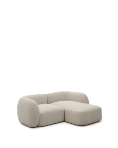 Canapea cu colt gri piatra din textil pentru 2 persoane Martina Chenille Right Kave Home