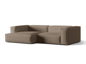 Canapea cu colt maro cappuccino din textil pentru 4 persoane Nuria Left Structural Micadoni