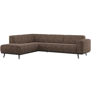 Canapea cu colt maro din textil 274 cm Statement Melange Left Woood