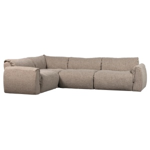 Canapea cu colt maro din textil 301 cm Baggy Melange Left Woood