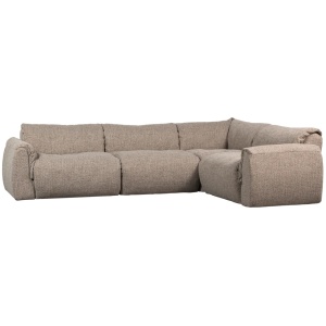Canapea cu colt maro din textil 301 cm Baggy Melange Right Woood
