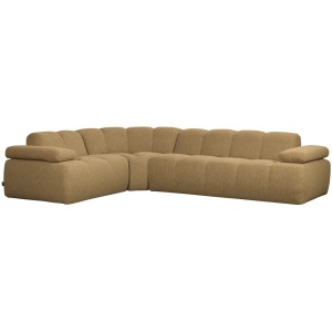 Canapea cu colt maro din textil 310 cm Mojo Boucle Left Woood