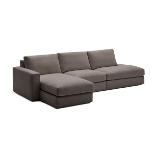 Canapea cu colt maro din textil pentru 5 persoane Alea Left Kave Home