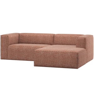 Canapea cu colt maro teracota din textil 254 cm Bean Melange Right Woood