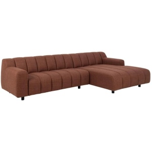 Canapea cu colt maro teracota din textil pentru 2.5 persoane Oakland Right Quiet Object
