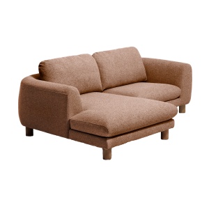 Canapea cu colt maro teracota din textil pentru 3 persoane Vera Left Lounge Kave Home