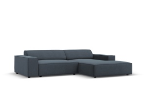 Canapea cu colt modulara albastra din textil pentru 3 persoane Jodie Meg Right Micadoni