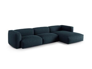 Canapea cu colt modulara albastru jeans din textil pentru 3 persoane Martina XL Right Micadoni