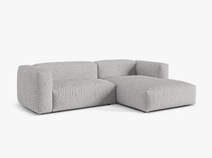 Canapea cu colt modulara argintie din textil pentru 2 persoane Martina Boucle Right Micadoni