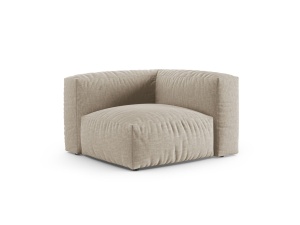 Canapea cu colt modulara bej deschis din textil pentru 1 persoana Martina XL Micadoni