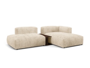 Canapea cu colt modulara bej deschis din textil pentru 2 persoane Martina Tilia Right Micadoni