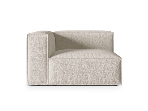 Canapea cu colt modulara bej din textil pentru 1 persoana Nuria Boucle Left Micadoni