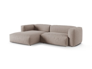 Canapea cu colt modulara bej inchis din textil pentru 2 persoane Martina Boston Left Micadoni
