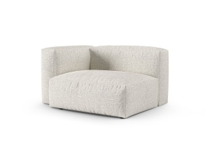 Canapea cu colt modulara gri/bej din textil pentru 1 persoana Martina Boucle 120 Left XL Micadoni