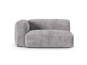 Canapea cu colt modulara gri deschis din textil pentru 1 persoana Martina 160 Left Corduroy XL Micadoni
