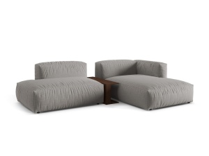 Canapea cu colt modulara gri deschis din textil pentru 2 persoane Martina Boston Right Micadoni