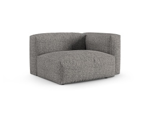 Canapea cu colt modulara gri grafit din textil pentru 1 persoana Martina Boucle 120 Left XL Micadoni