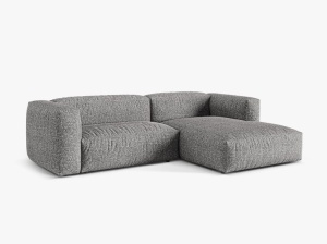 Canapea cu colt modulara gri grafit din textil pentru 2 persoane Martina Boucle Right Micadoni