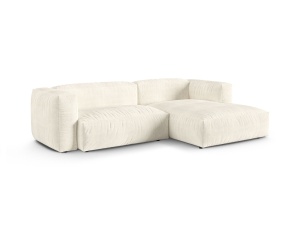 Canapea cu colt modulara ivorie din textil pentru 2 persoane Martina Monet Boucle Right Micadoni