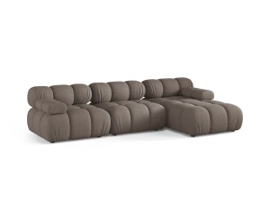 Canapea cu colt modulara maro cappuccino din textil pentru 4 persoane Bellis Liberty Right Micadoni