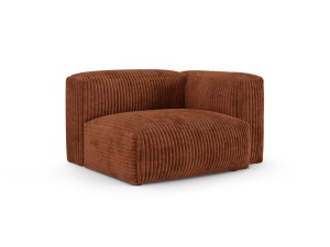 Canapea cu colt modulara maro caramiziu din textil pentru 1 persoana Martina Corduroy 120 Right XL Micadoni