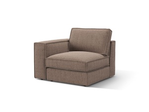 Canapea cu colt modulara maro deschis din textil pentru 1 persoana Pola Left Micadoni