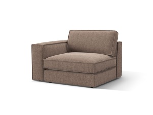 Canapea cu colt modulara maro deschis din textil pentru 1 persoana Pola Babel Left Micadoni