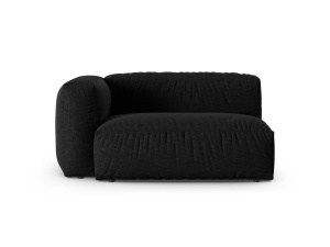Canapea cu colt modulara neagra din textil pentru 1 persoana Martina 160 Left XL Micadoni