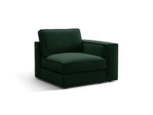 Canapea cu colt modulara verde din catifea pentru 1 persoana Pola Right Micadoni