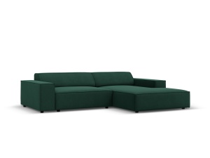 Canapea cu colt modulara verde din textil pentru 3 persoane Jodie Meg Right Micadoni