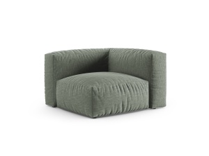 Canapea cu colt modulara verde muschi din textil pentru 1 persoana Martina XL Micadoni